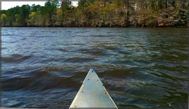 rough water for a canoe